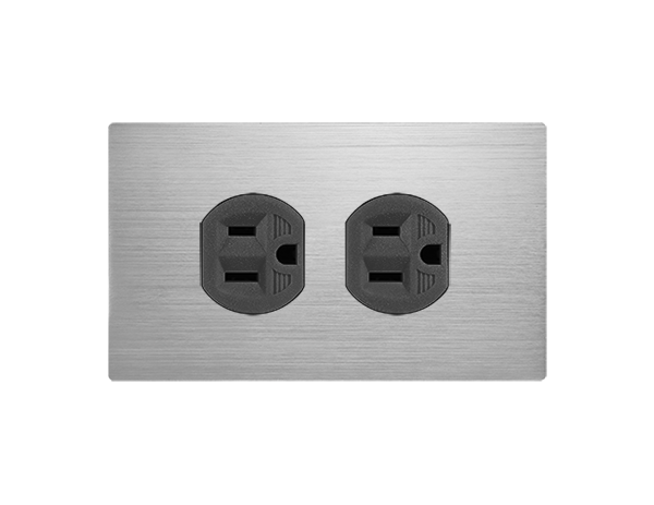 摩登銀電鍋雙插座 - 鎖線式