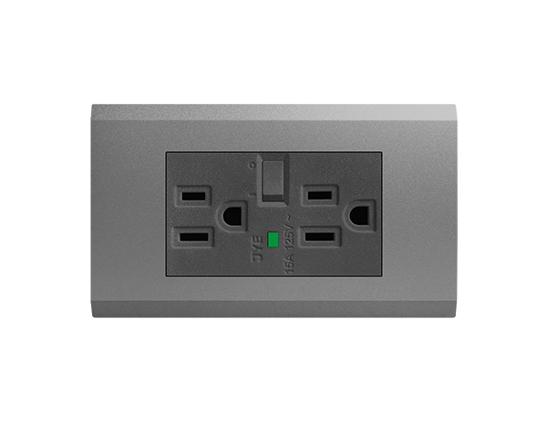 烤漆款節能LED接地雙插座