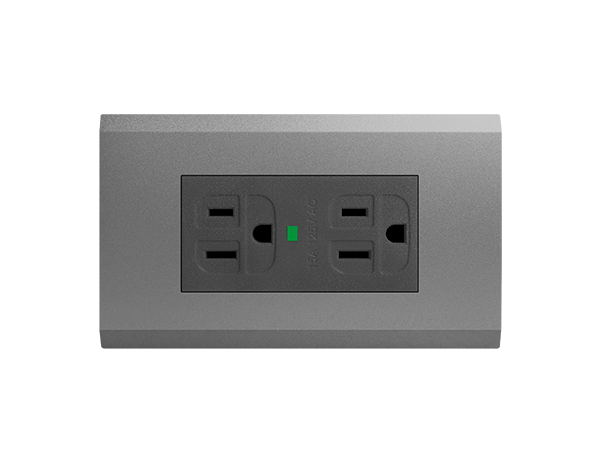 烤漆款LED接地雙插座