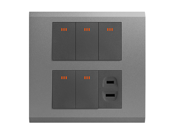 烤漆款五開關一插座