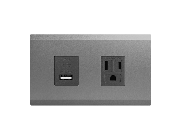 烤漆款單USB一接地插座