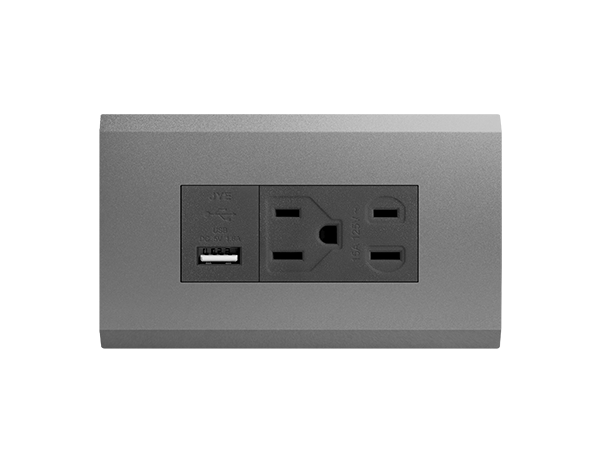 烤漆款單USB一接地一插座